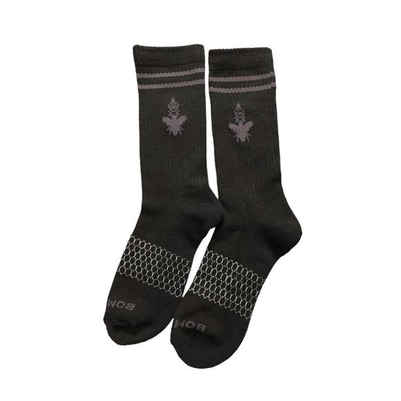 Bombas Socks Mens Black Orginal Half Calf Honeycomb Arch Support Medium - Picture 2 of 4